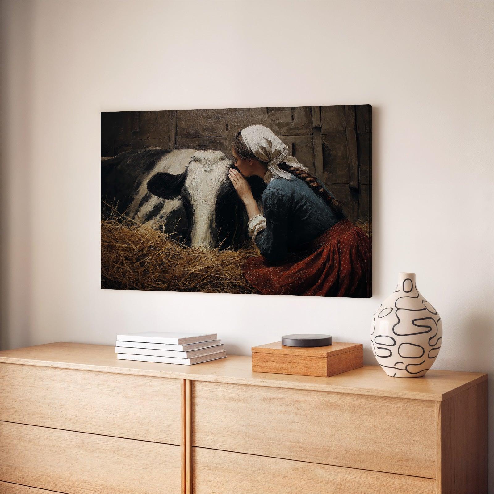 Meisje en de koe · Canvas
