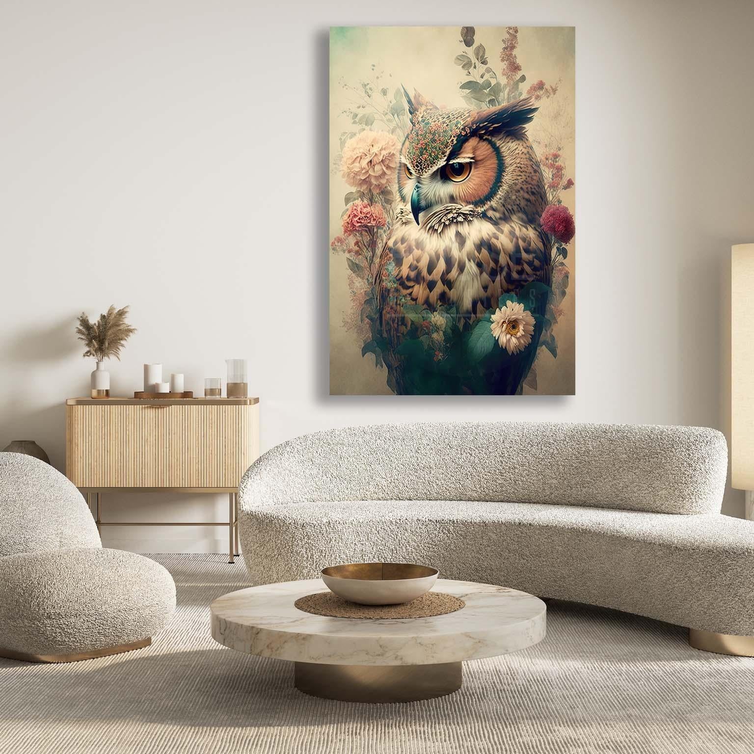 Uil poster woonkamer