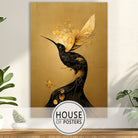 schilderij hummingbird goud