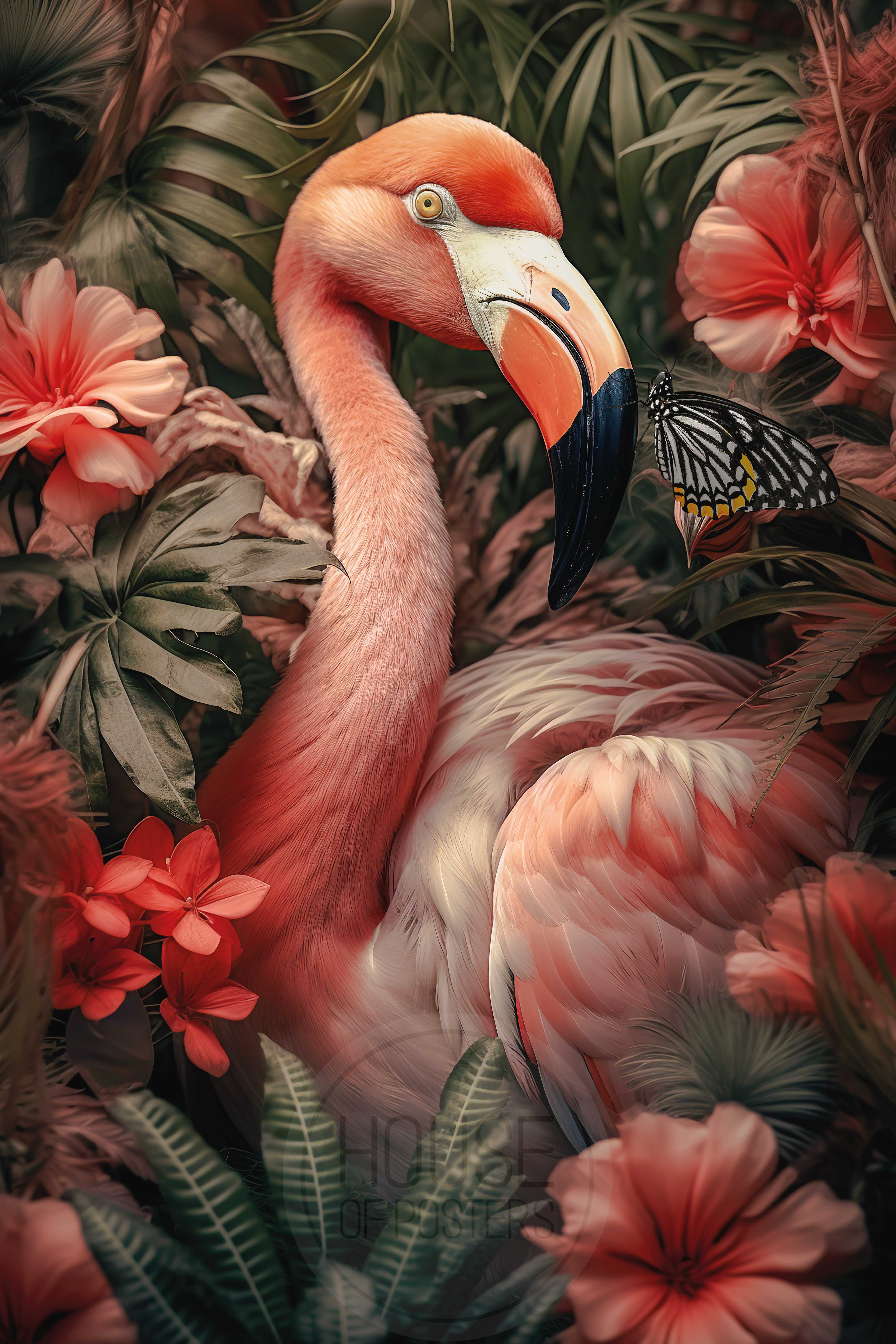 wandkleed flamingo