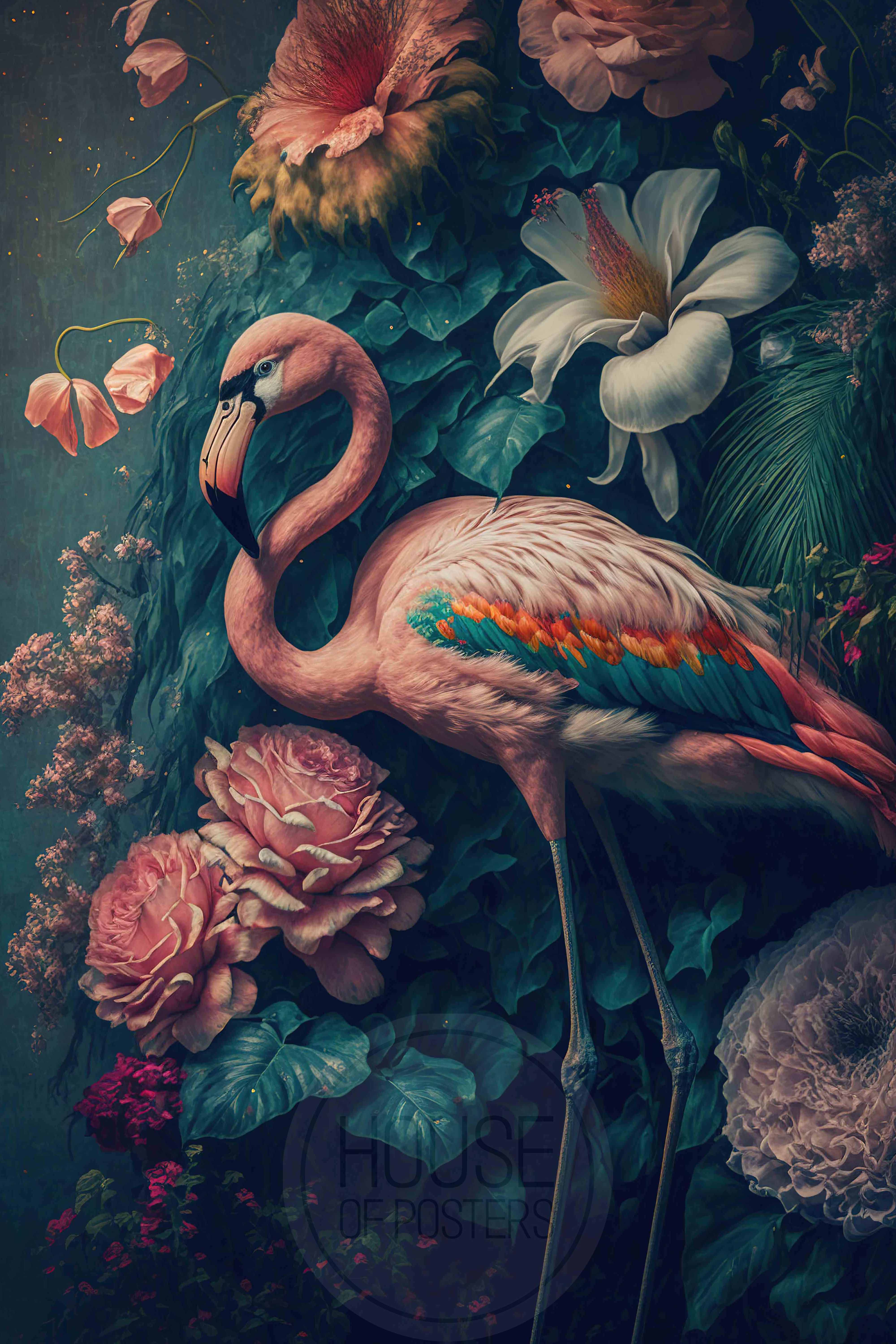 wandkleed flamingo