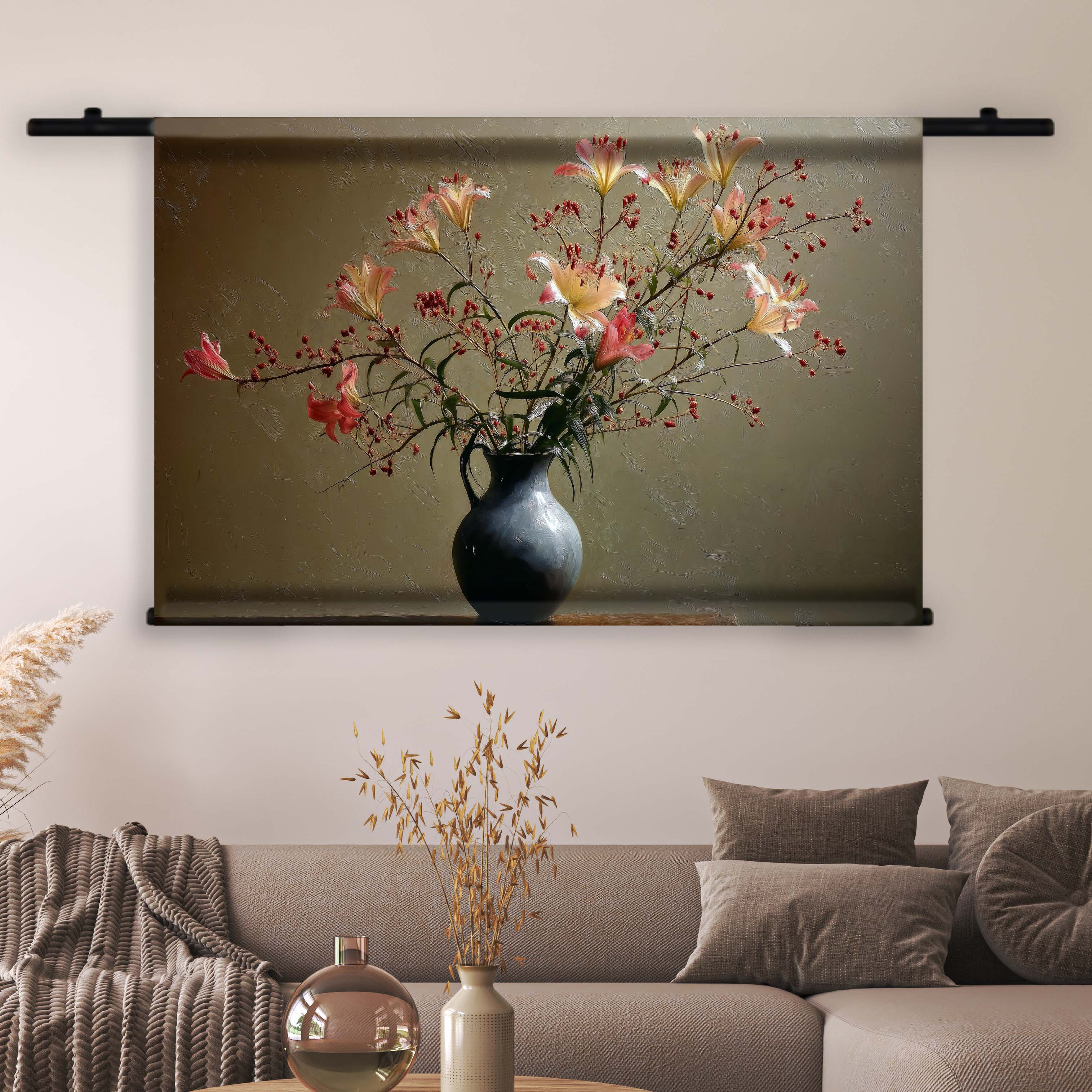 wandkleed stilleven met bloemen