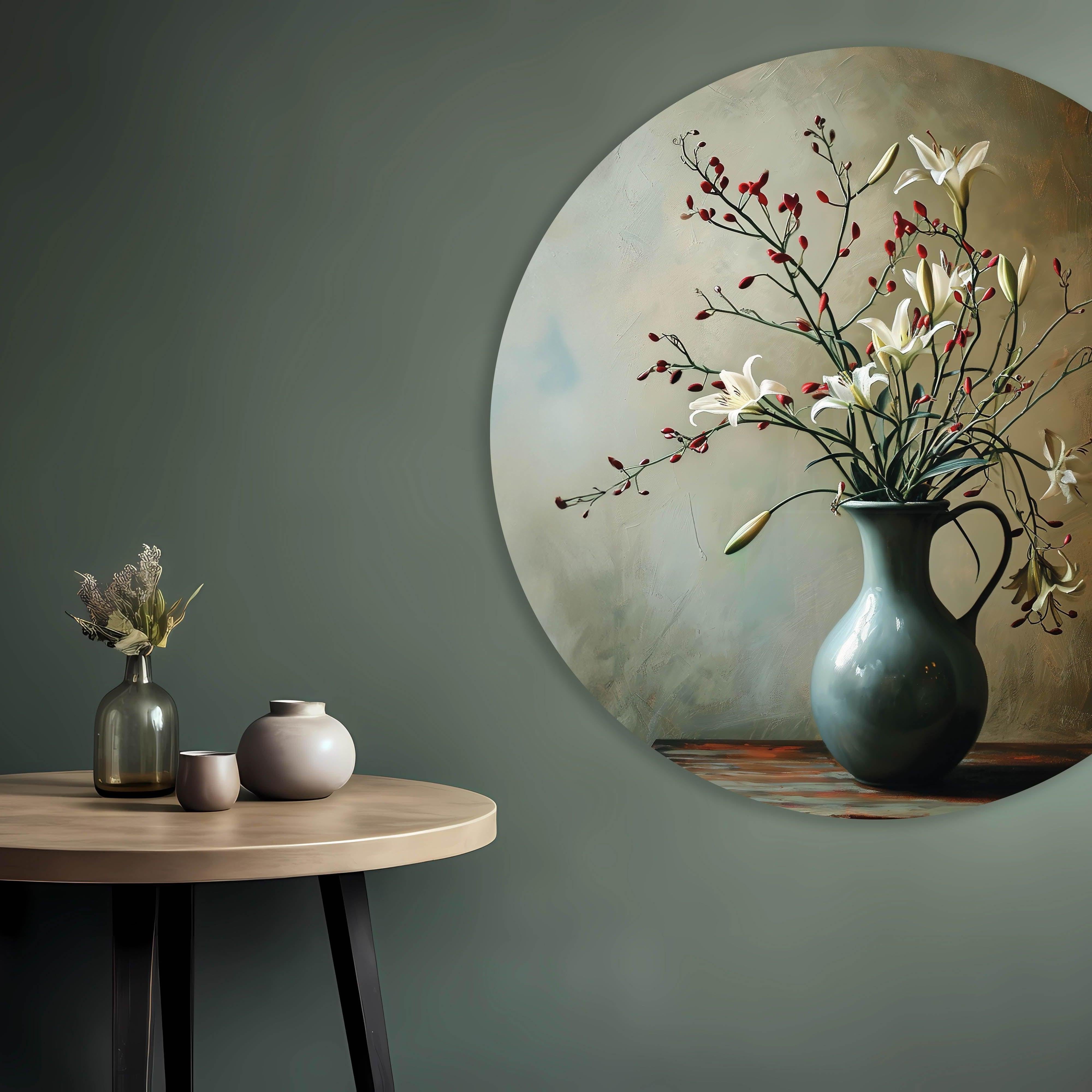 Muurcirkel met bloemen