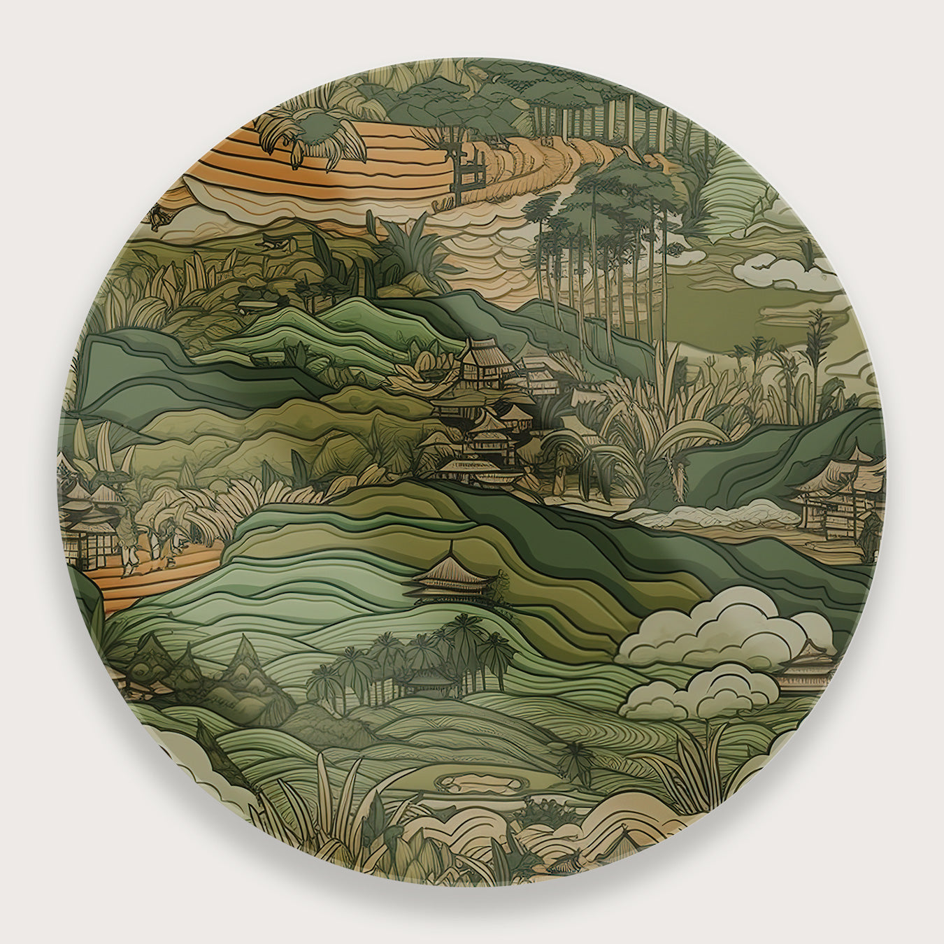 Aziatisch landscape · Plexiglas-Muurcirkel-House of Posters-House of Posters