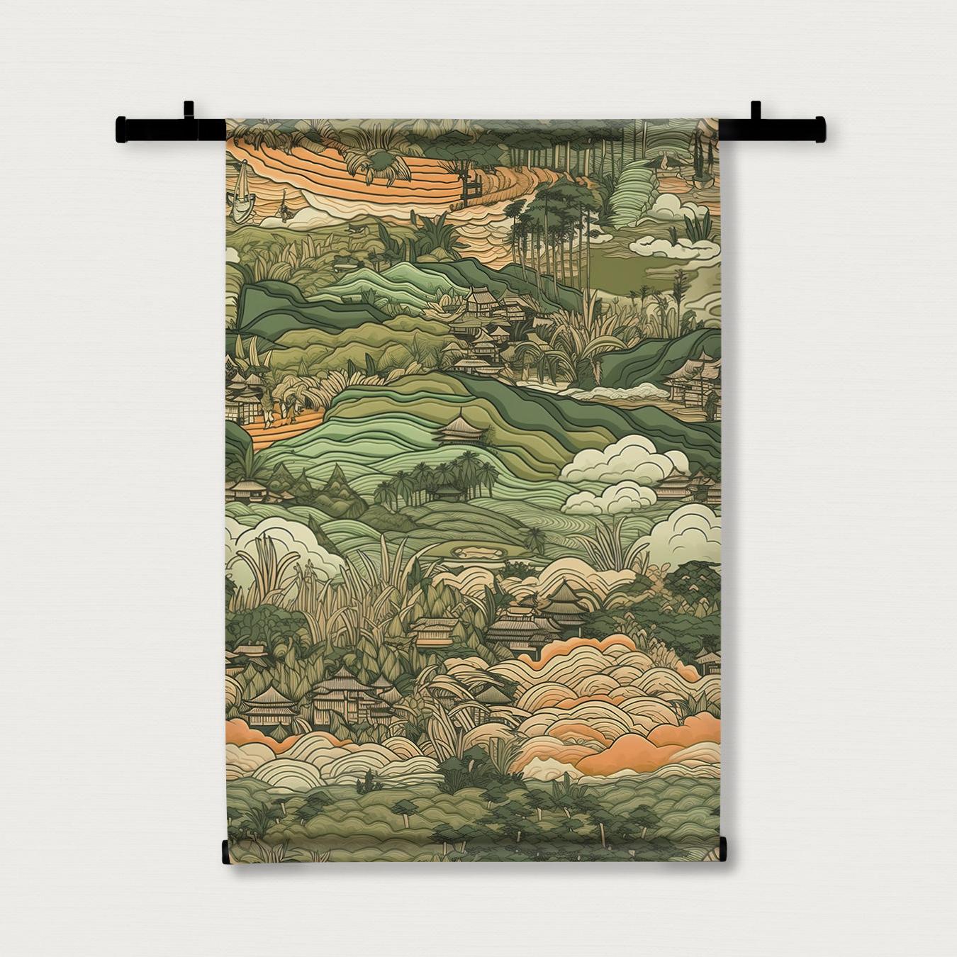 Aziatisch landschap · Wandkleed-Wandkleed-House of Posters-House of Posters