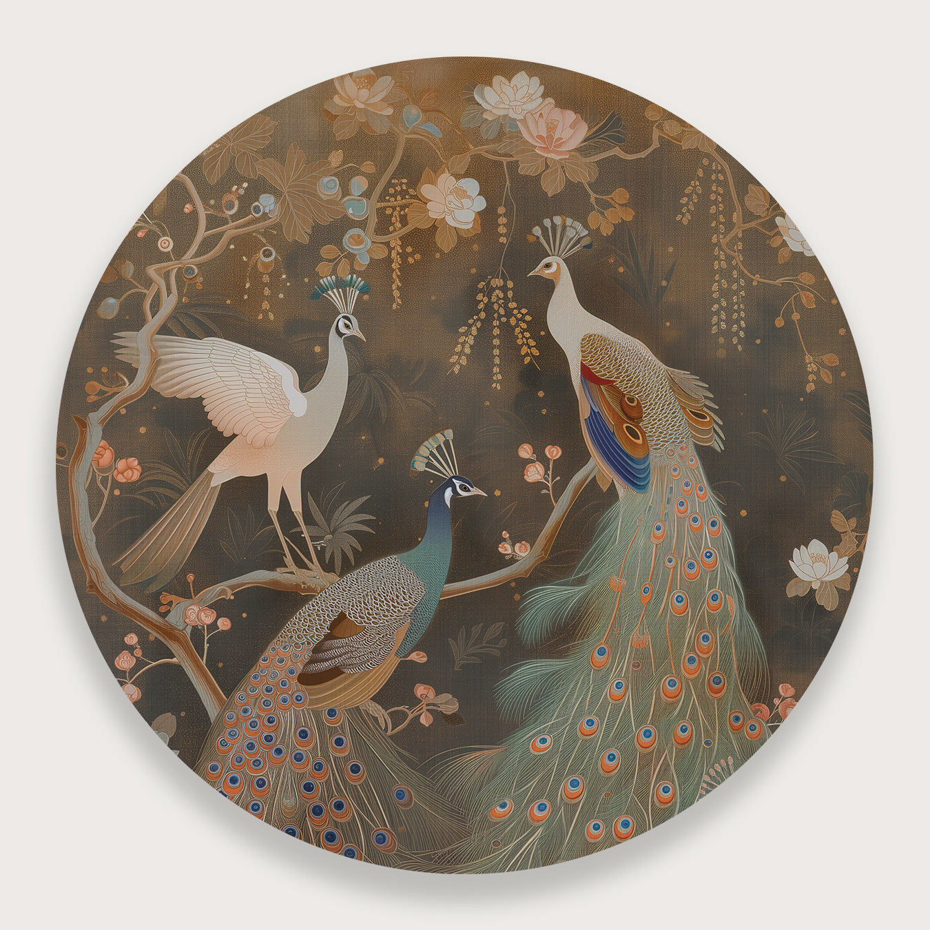 Aziatisch Pauwen 2 · Muurcirkel-Muurcirkel-House of Posters-House of Posters