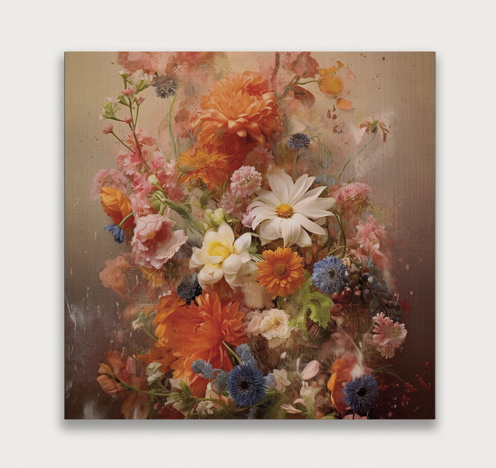 Bloemen explosie 2 · Aluminium-Poster vierkant-House of Posters-House of Posters