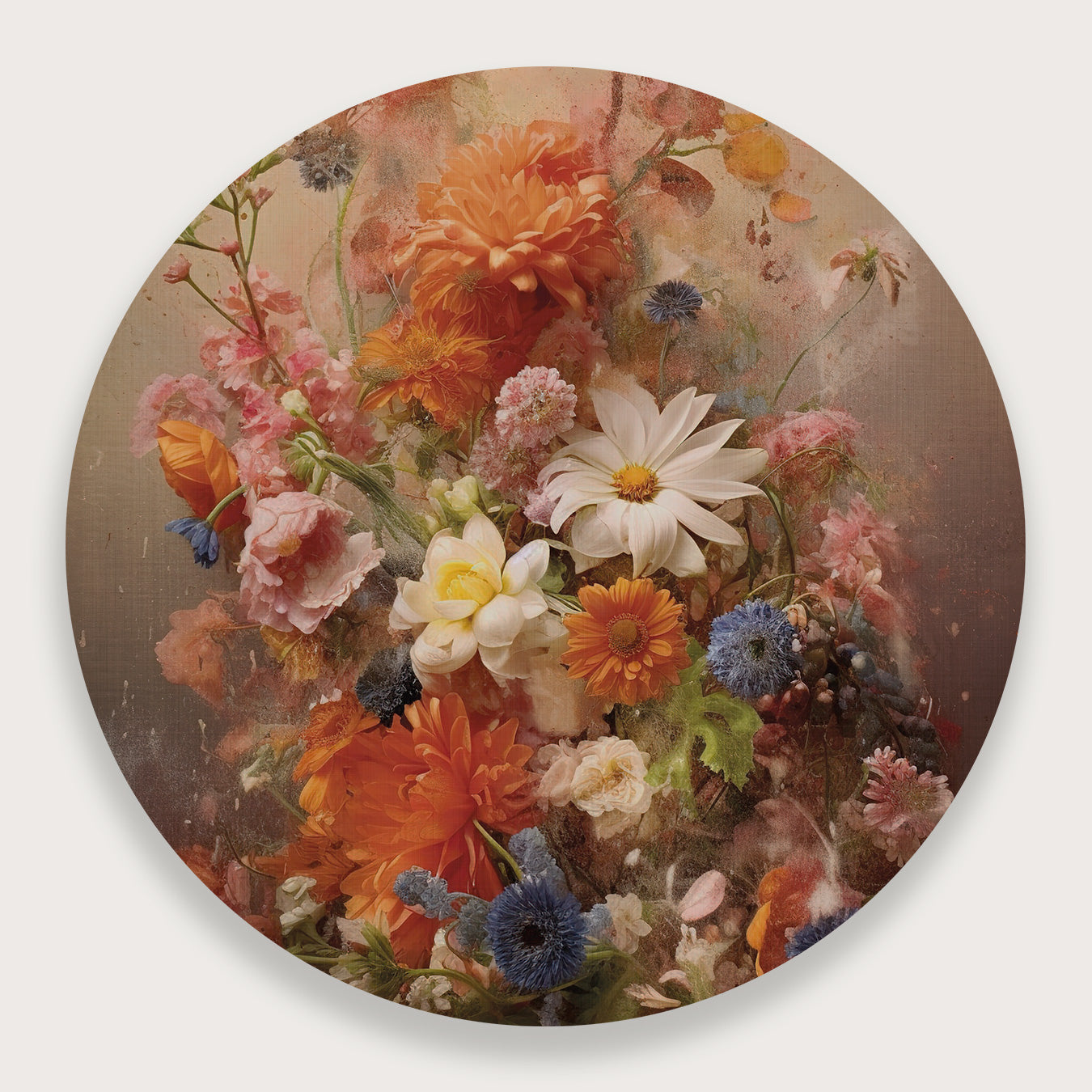 Bloemen explosie 2 · Muurcirkel-Muurcirkel-House of Posters-House of Posters