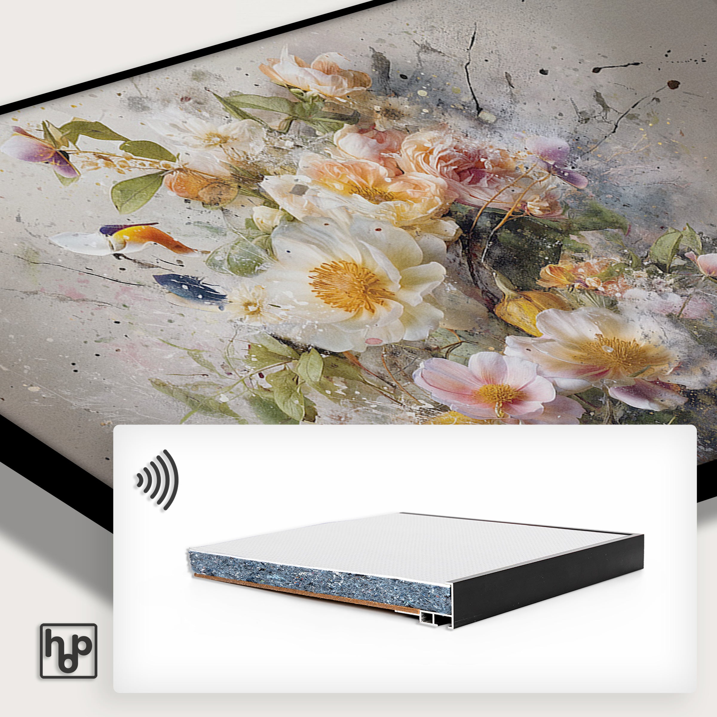 Bloemen explosie 3 · Akoestisch paneel-Poster liggend-House of Posters-House of Posters