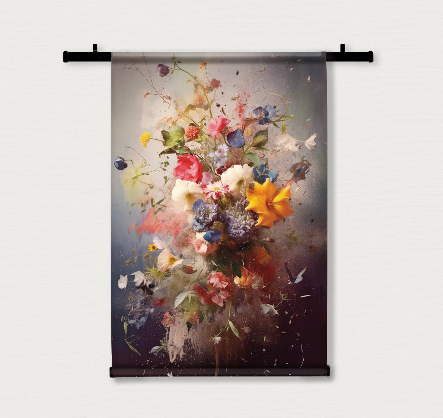 Bloemen explosie | Wandkleed | Velours | 90x140 cm | Tweedekans-Wandkleed-House of Posters-House of Posters