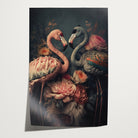 Bloemen Flamingo's · Papier-Poster staand-House of Posters-House of Posters