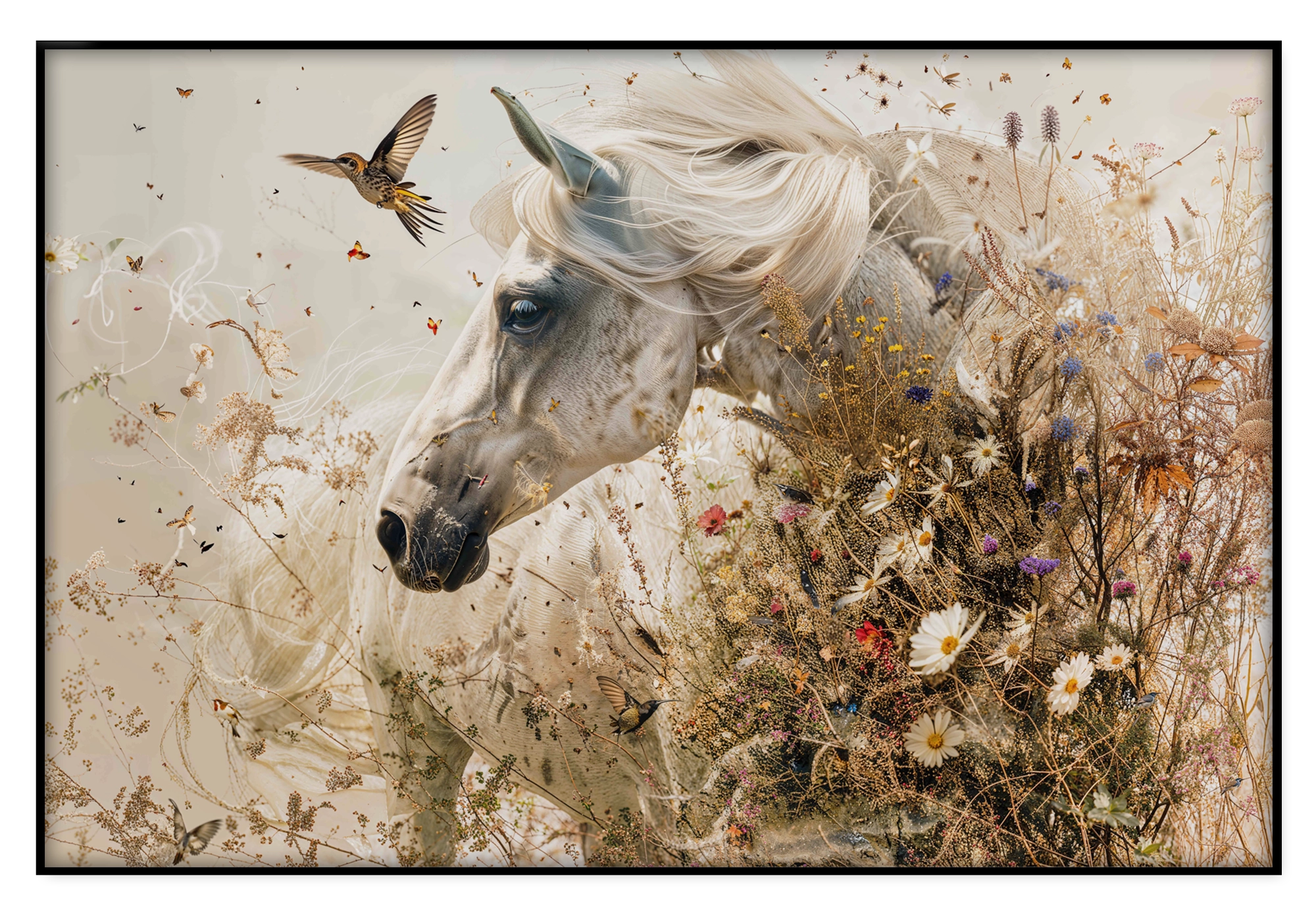 Bloemen paard · Artframe