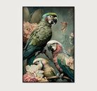 Bloemen Papegaaien 3 · Artframe-Poster staand-House of Posters-House of Posters