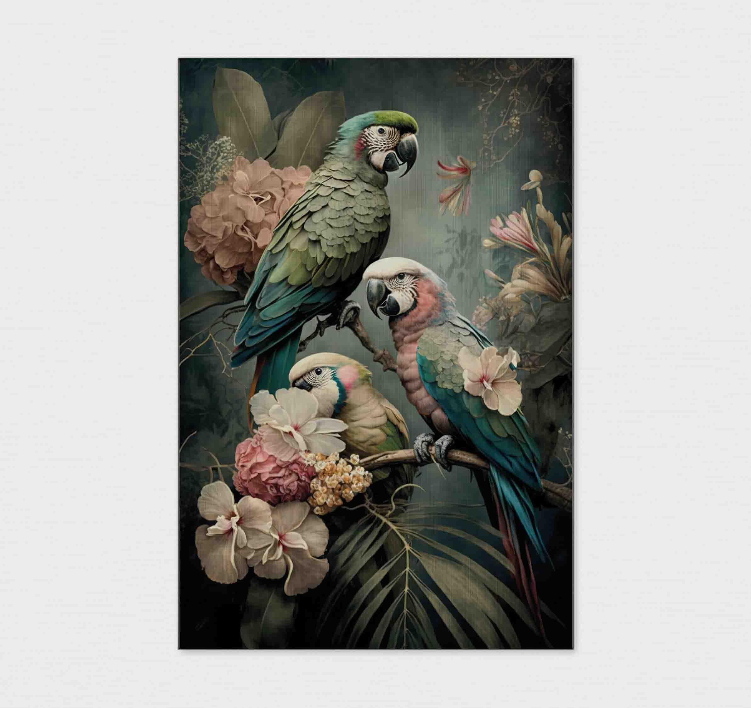 Bloemen Papegaaien 3-Poster staand-House of Posters-House of Posters