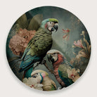 Bloemen Papegaaien 3 | Muurcirkel | Plexiglas 60 cm | Tweedekans-House of Posters-House of Posters