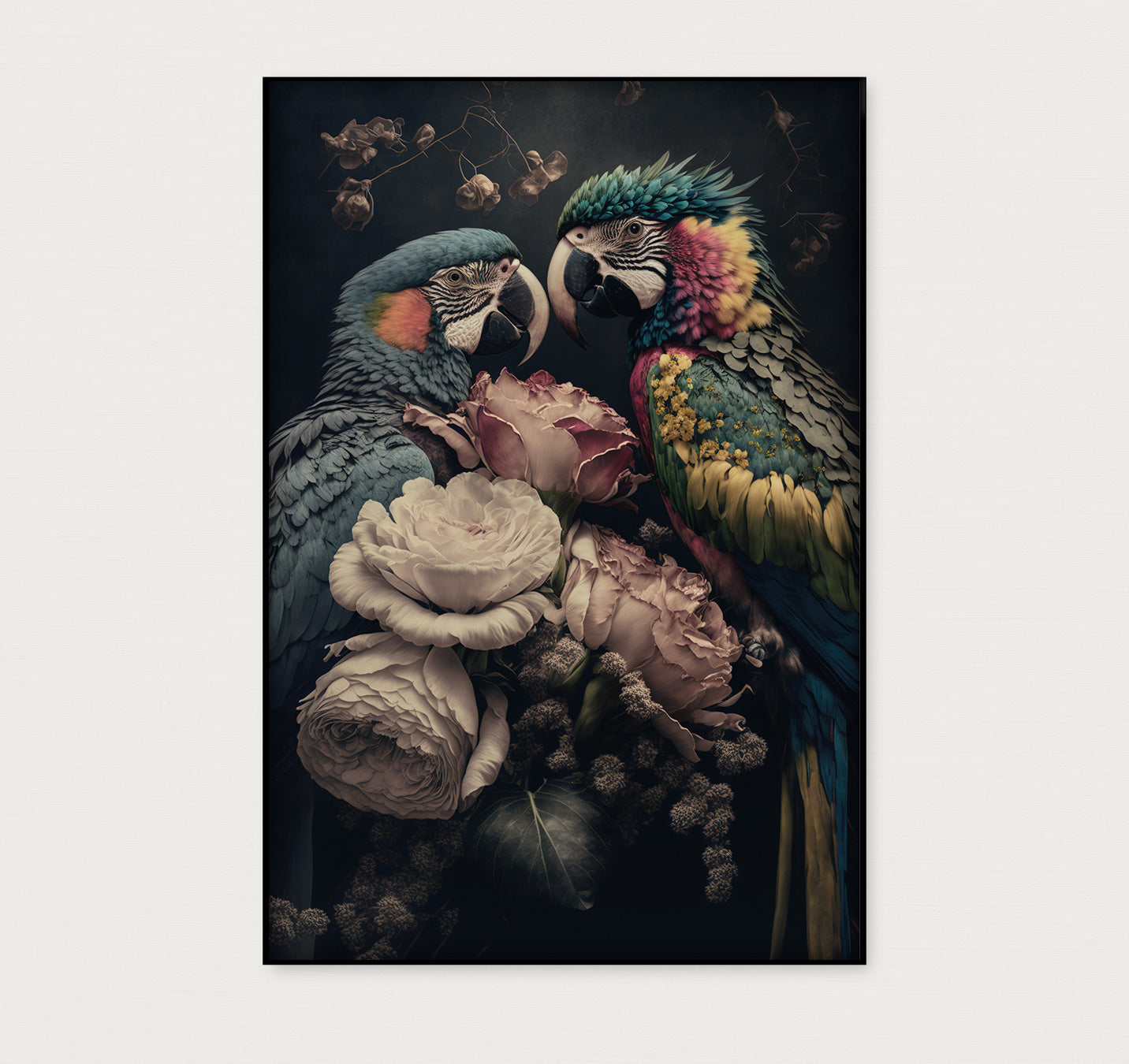 Bloemen Papegaaien · Artframe-Poster staand-House of Posters-House of Posters