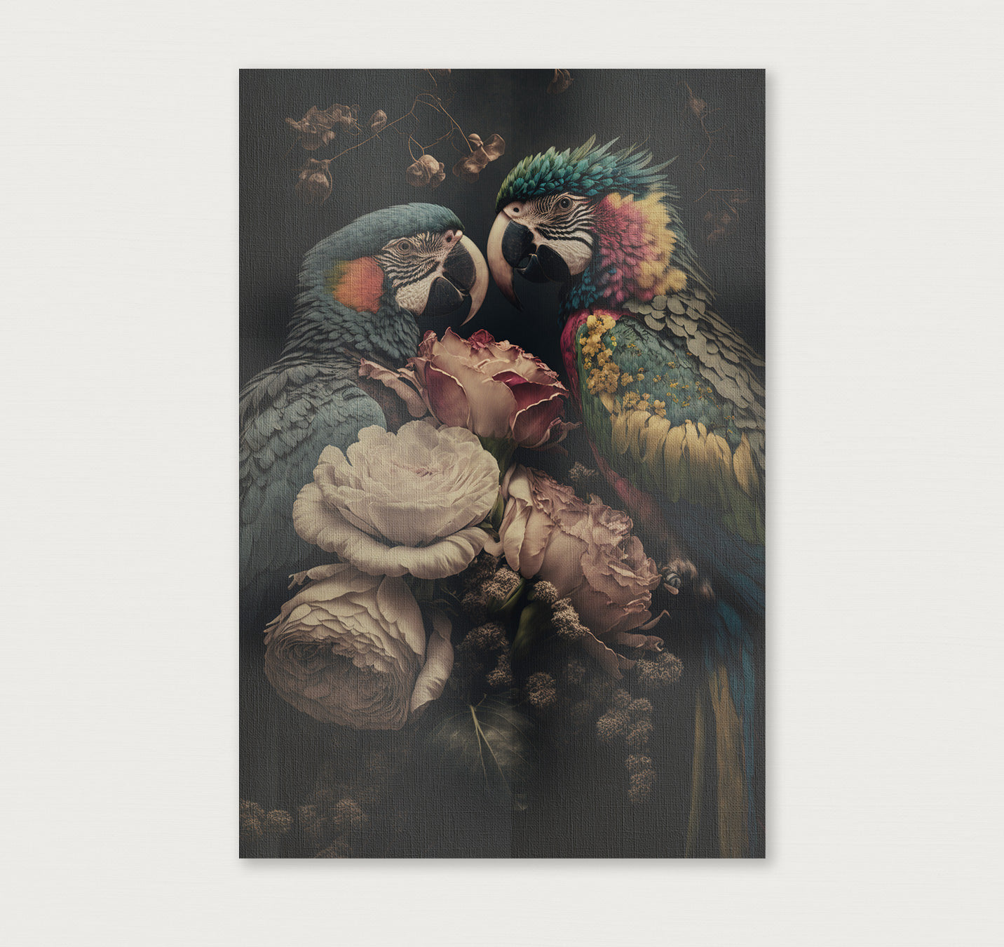 Bloemen Papegaaien · Canvas-Poster staand-House of Posters-House of Posters