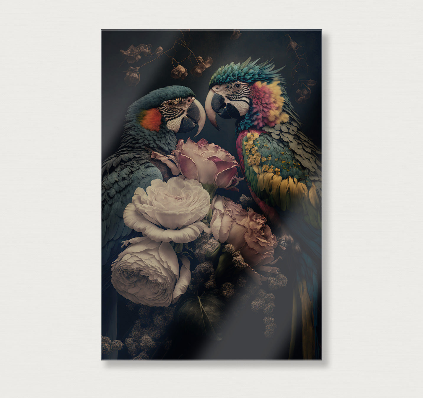 Bloemen Papegaaien · Plexiglas-Poster staand-House of Posters-House of Posters