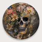 Bloemen schedel · Muurcirkel-Muurcirkel-House of Posters-House of Posters