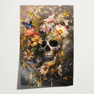 Bloemen schedel · Papier-Poster staand-House of Posters-House of Posters