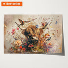 Bloemen Schotse hooglander 2 · Papier-Poster liggend-House of Posters-House of Posters
