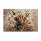 Bloemen Schotse hooglander 2 als liggende wanddecoratie