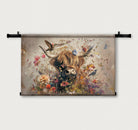 Bloemen Schotse hooglander 2 | Wandkleed | Mezo | 150x225 cm | Tweedekans-Wandkleed-House of Posters-House of Posters