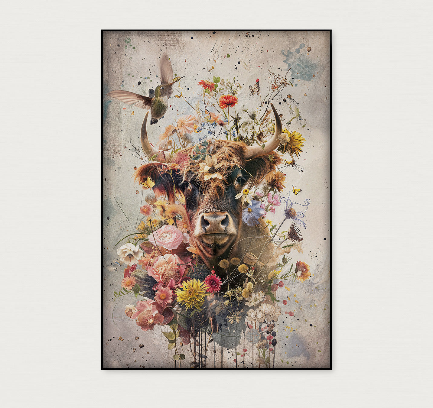 Bloemen Schotse hooglander · Artframe-Poster staand-House of Posters-House of Posters
