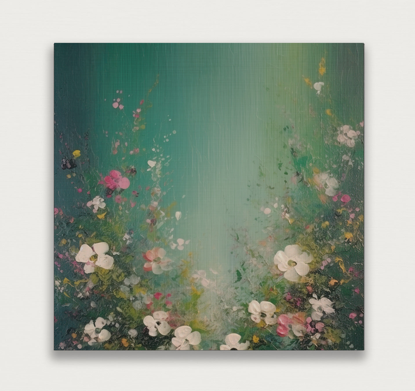 Bloemen spetters 3 · aluminium 100x100 cm-House of Posters-House of Posters