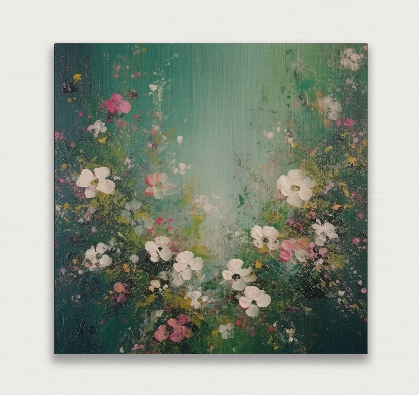 Bloemen spetters 3 · Aluminium-Poster vierkant-House of Posters-House of Posters