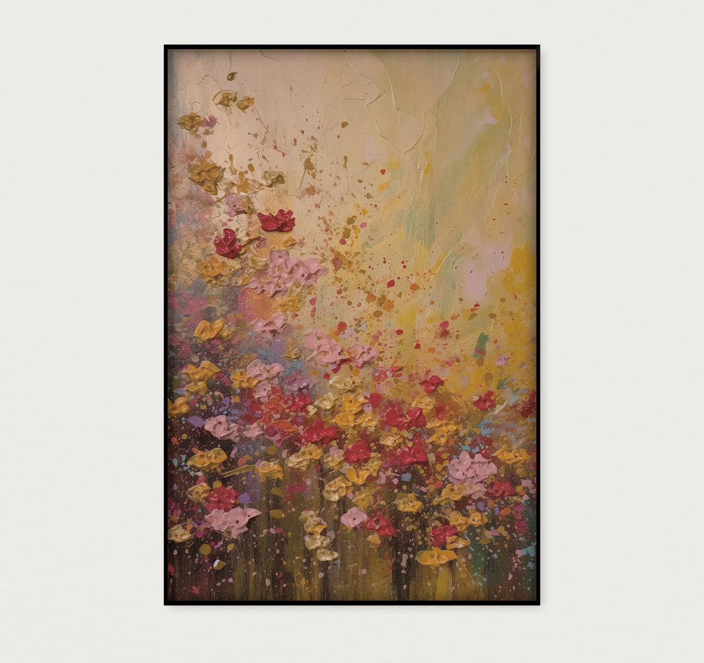 Bloemen spetters · Akoestisch paneel-Poster staand-House of Posters-House of Posters
