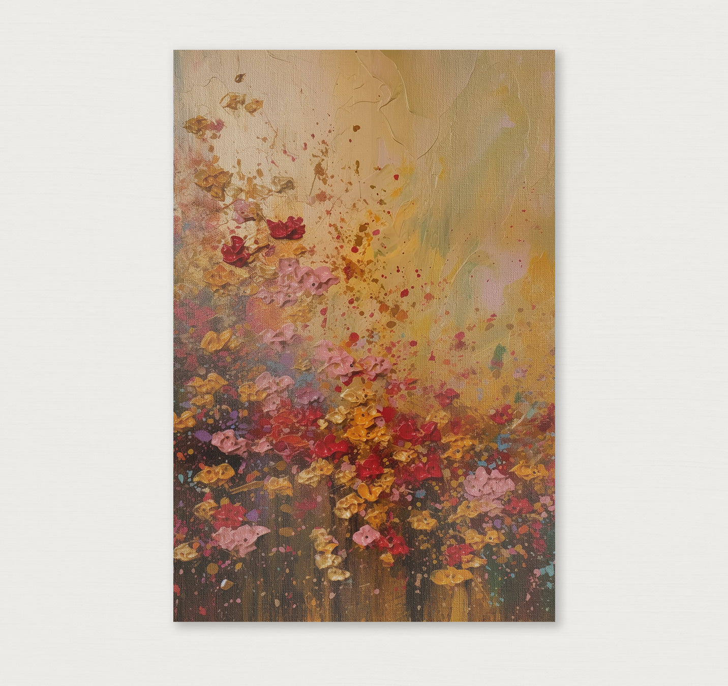 Bloemen spetters · Canvas-Poster staand-House of Posters-House of Posters