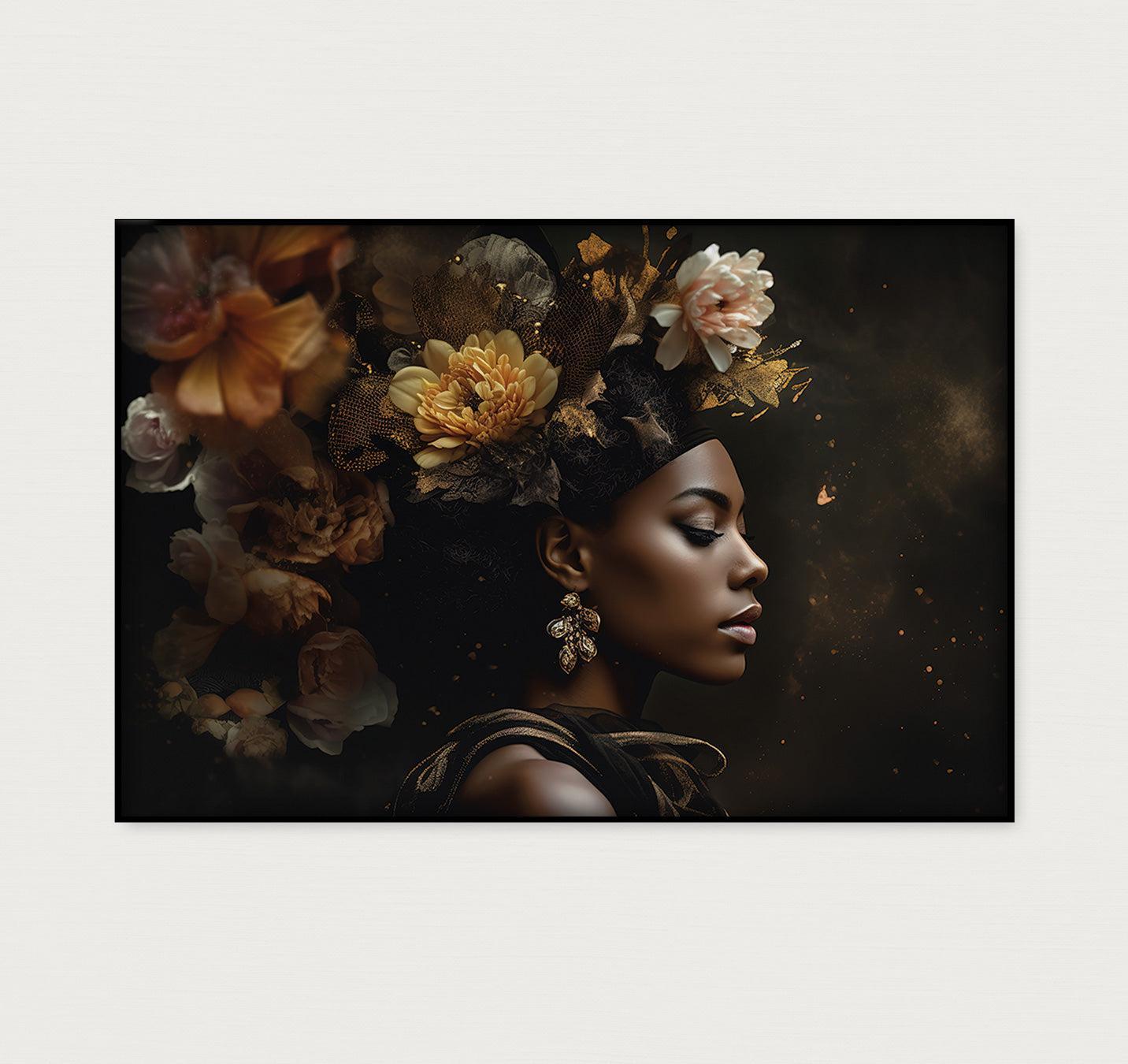 Bloemen Vrouw 3 · Artframe-Poster liggend-House of Posters-House of Posters
