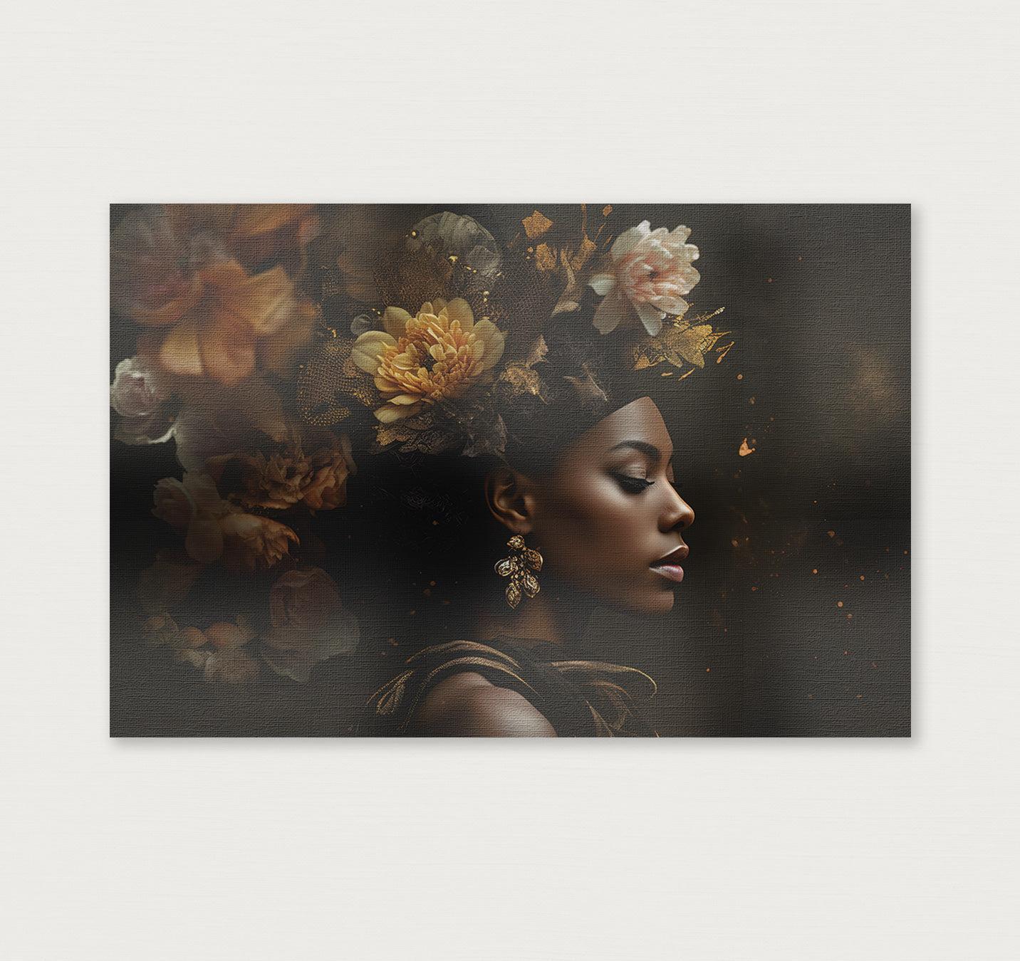 Bloemen Vrouw 3 · Canvas-Poster liggend-House of Posters-House of Posters