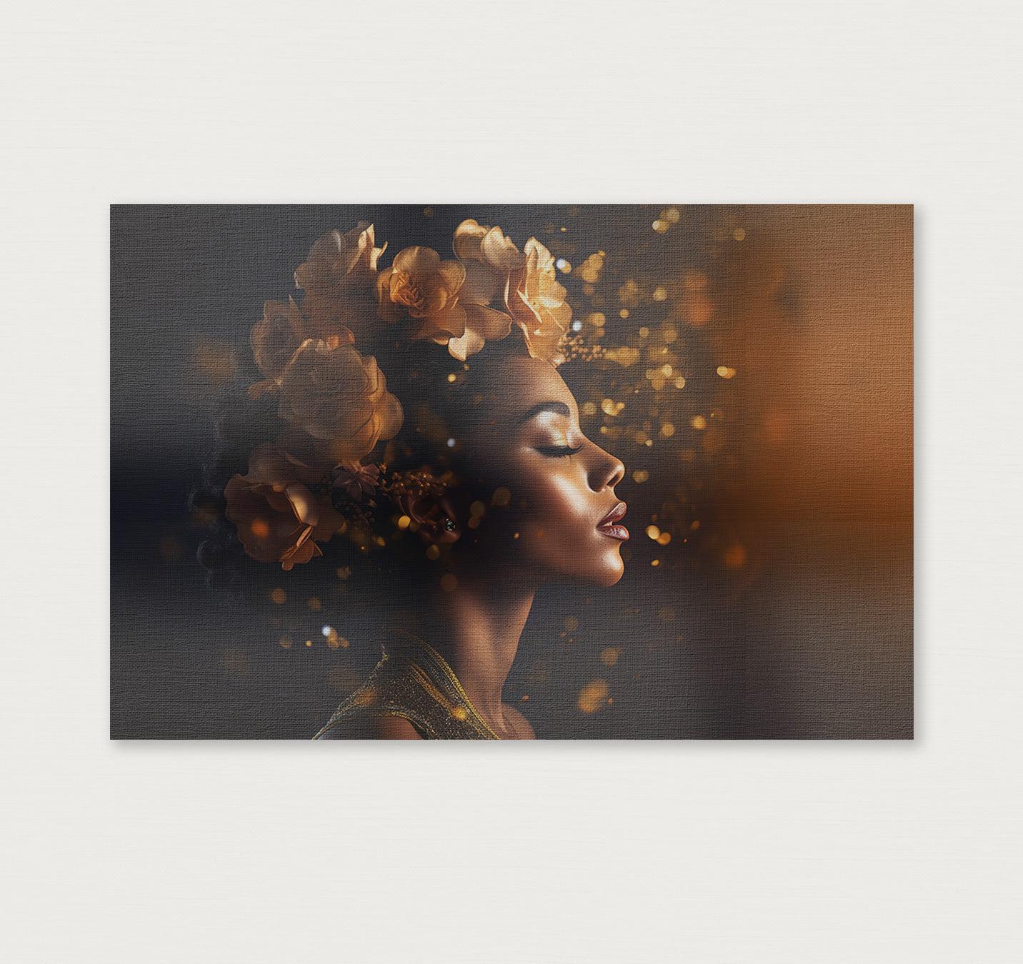 Bloemen Vrouw 4 · Canvas-Poster liggend-House of Posters-House of Posters