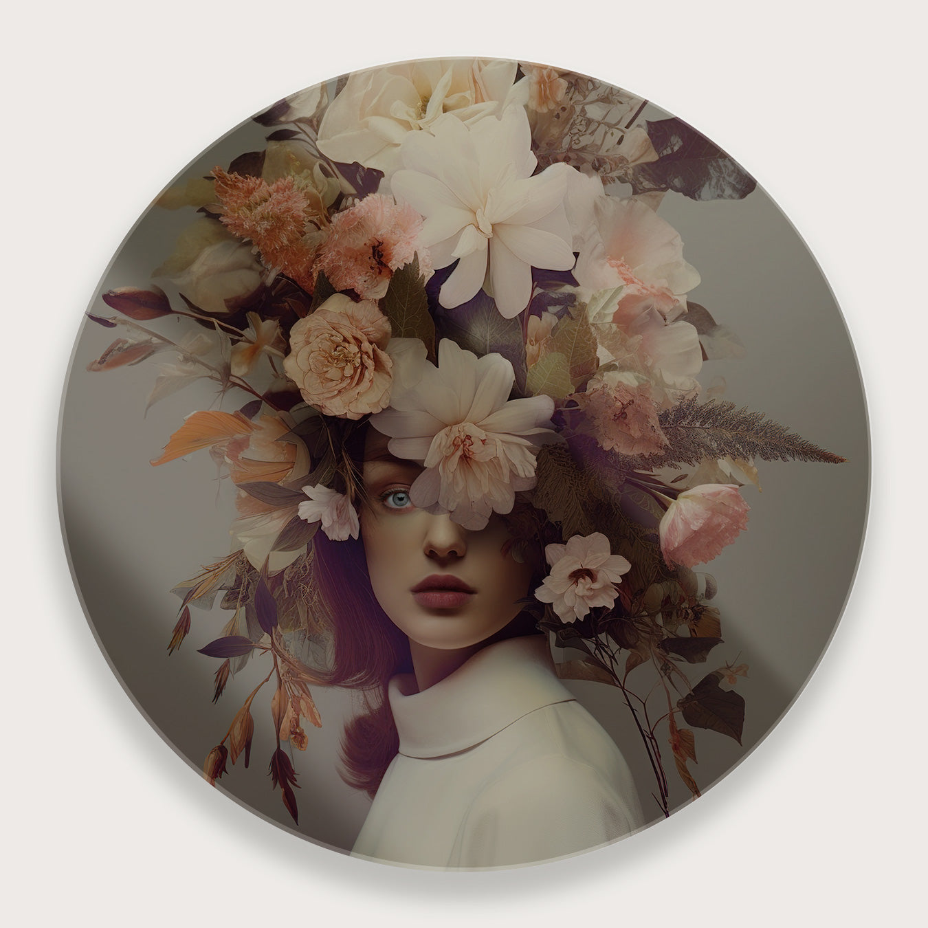 Bloemen Vrouw 5 · Plexiglas-Muurcirkel-House of Posters-House of Posters