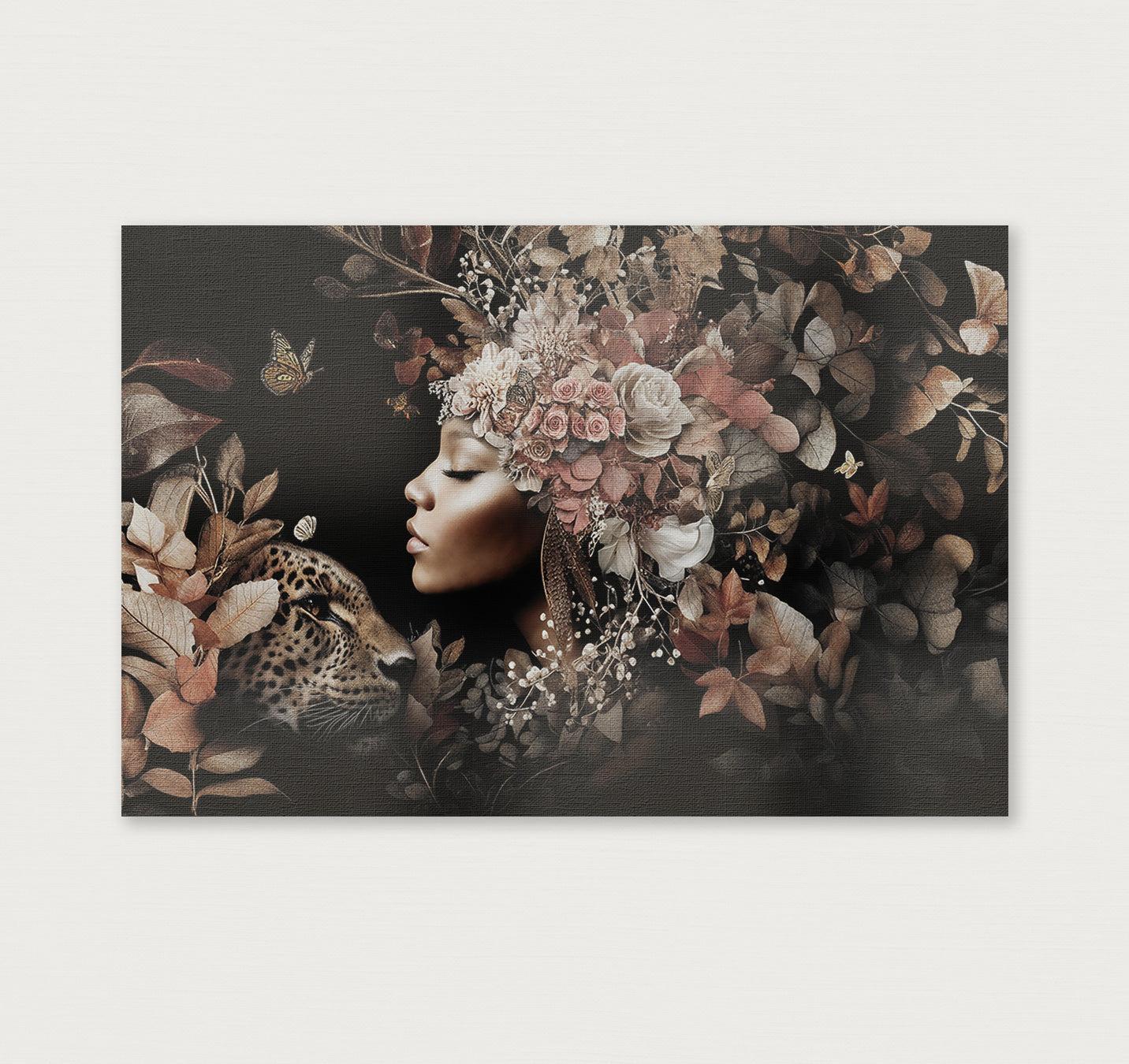 Bloemen Vrouw 6 · Canvas-Poster liggend-House of Posters-House of Posters