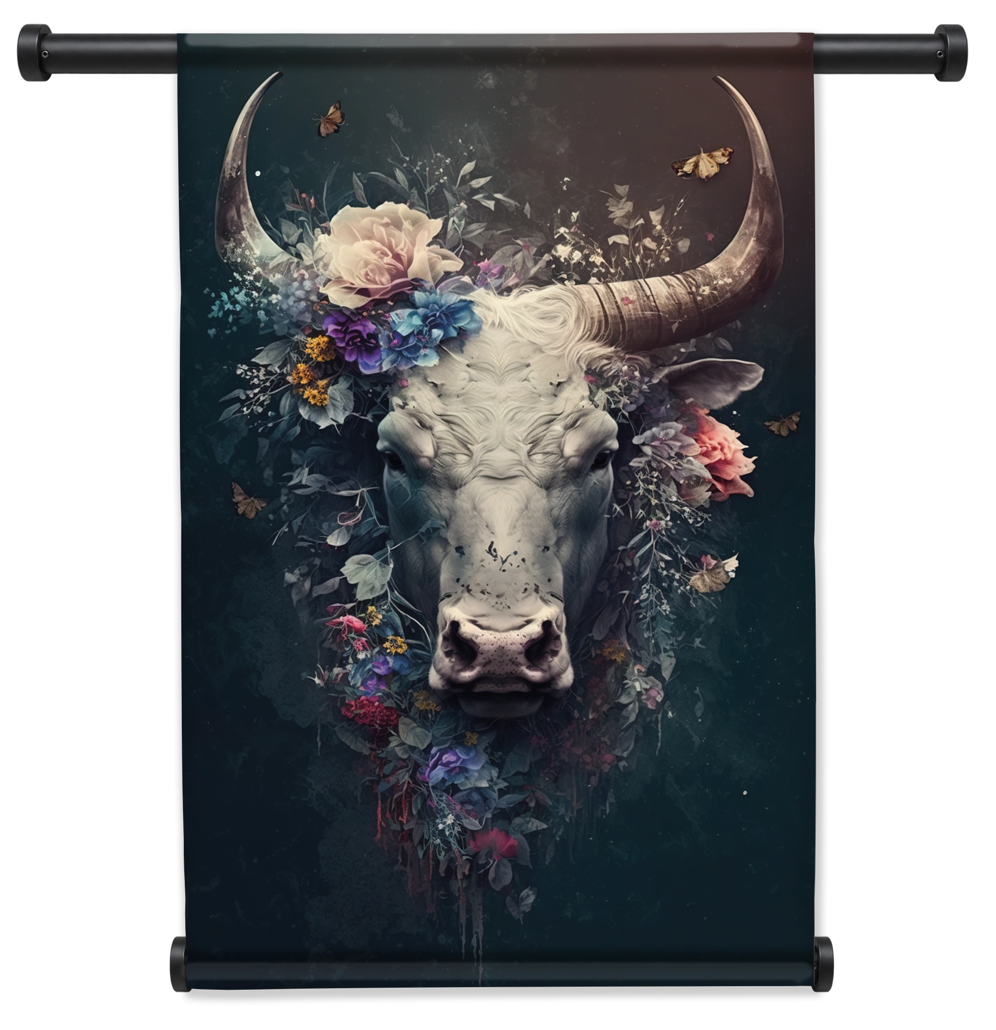 Bull wandkleed staand met zwarte roedes