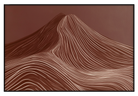 Artframe De rode berg: abstracte rode berg met fijne golvende lijnen.