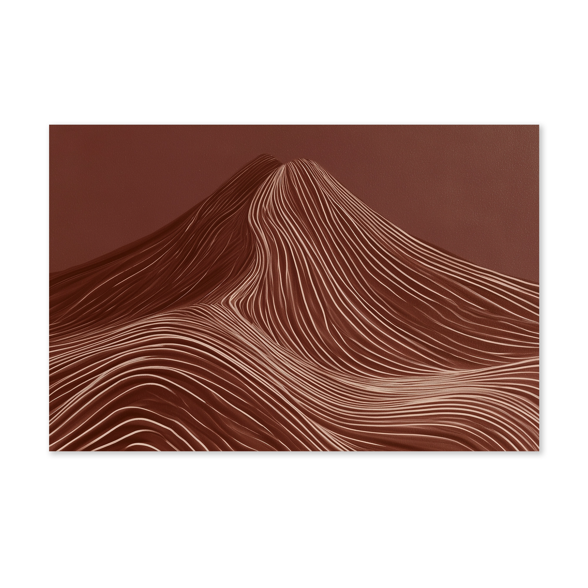 De rode berg als liggende wanddecoratie