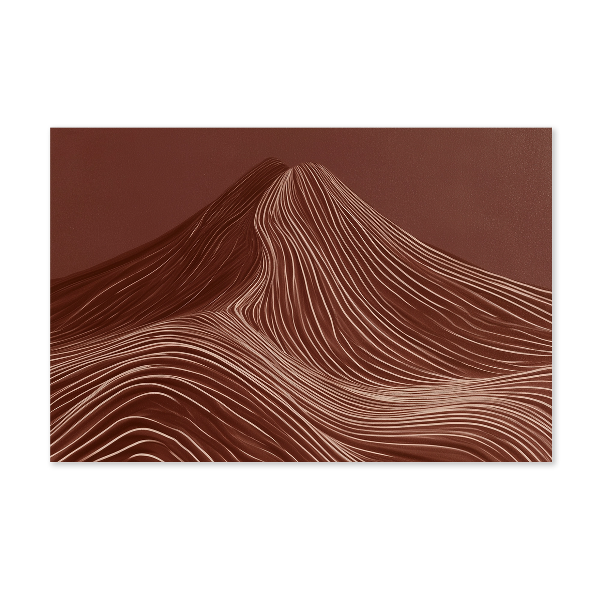De rode berg als liggende wanddecoratie