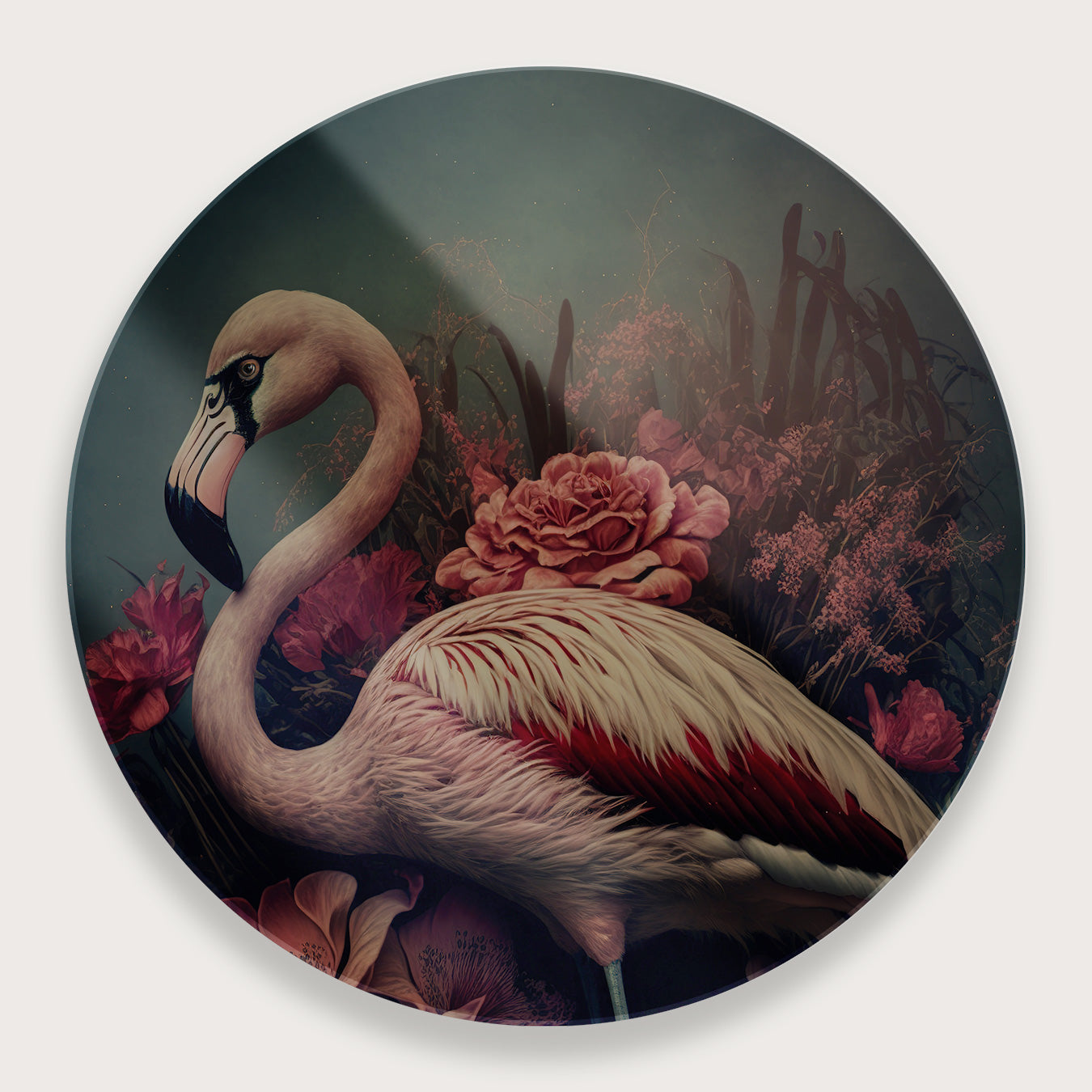 Flamingo 3 · Plexiglas-Muurcirkel-House of Posters-House of Posters