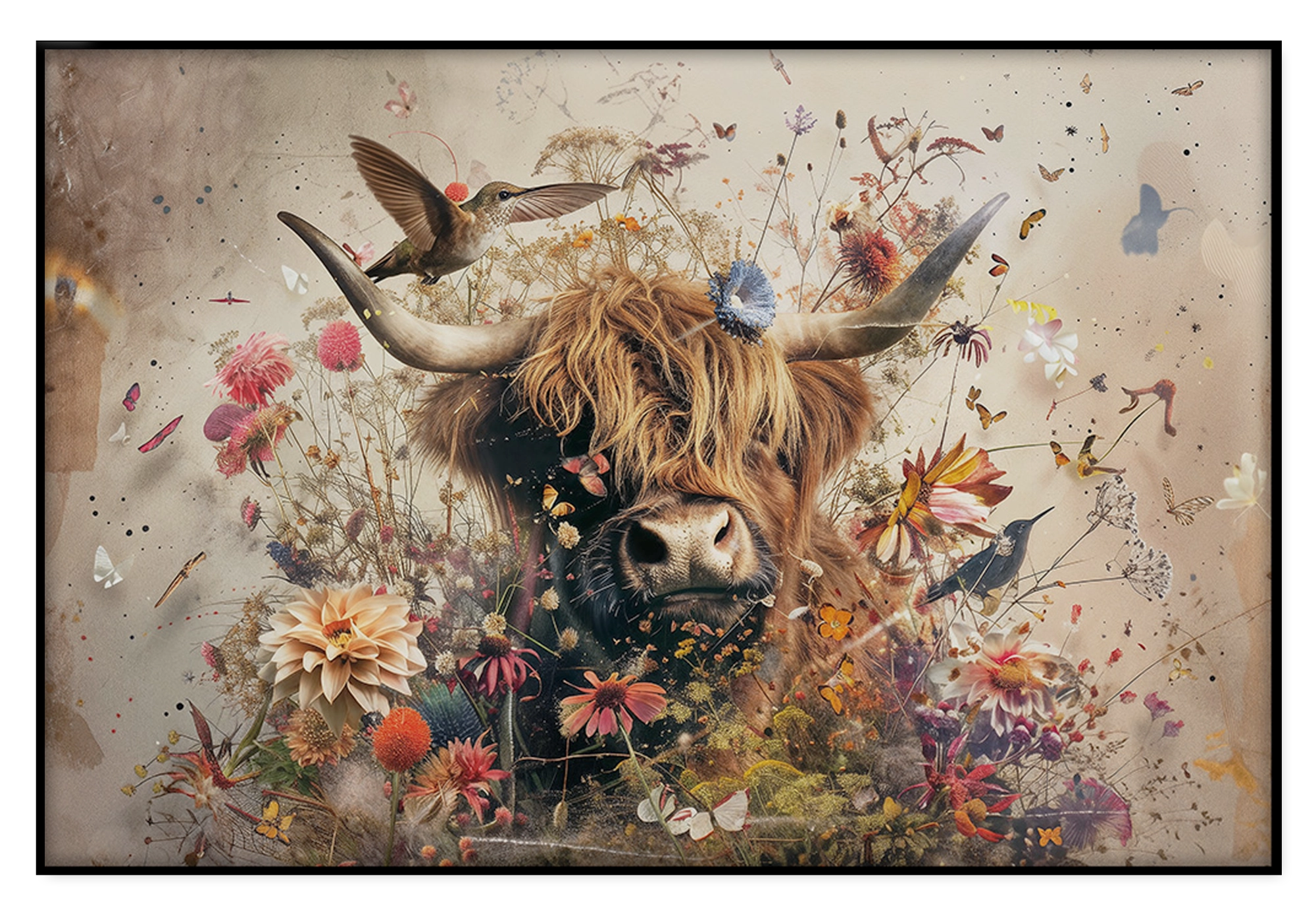 Bloemen Schotse hooglander 2 · Artframe