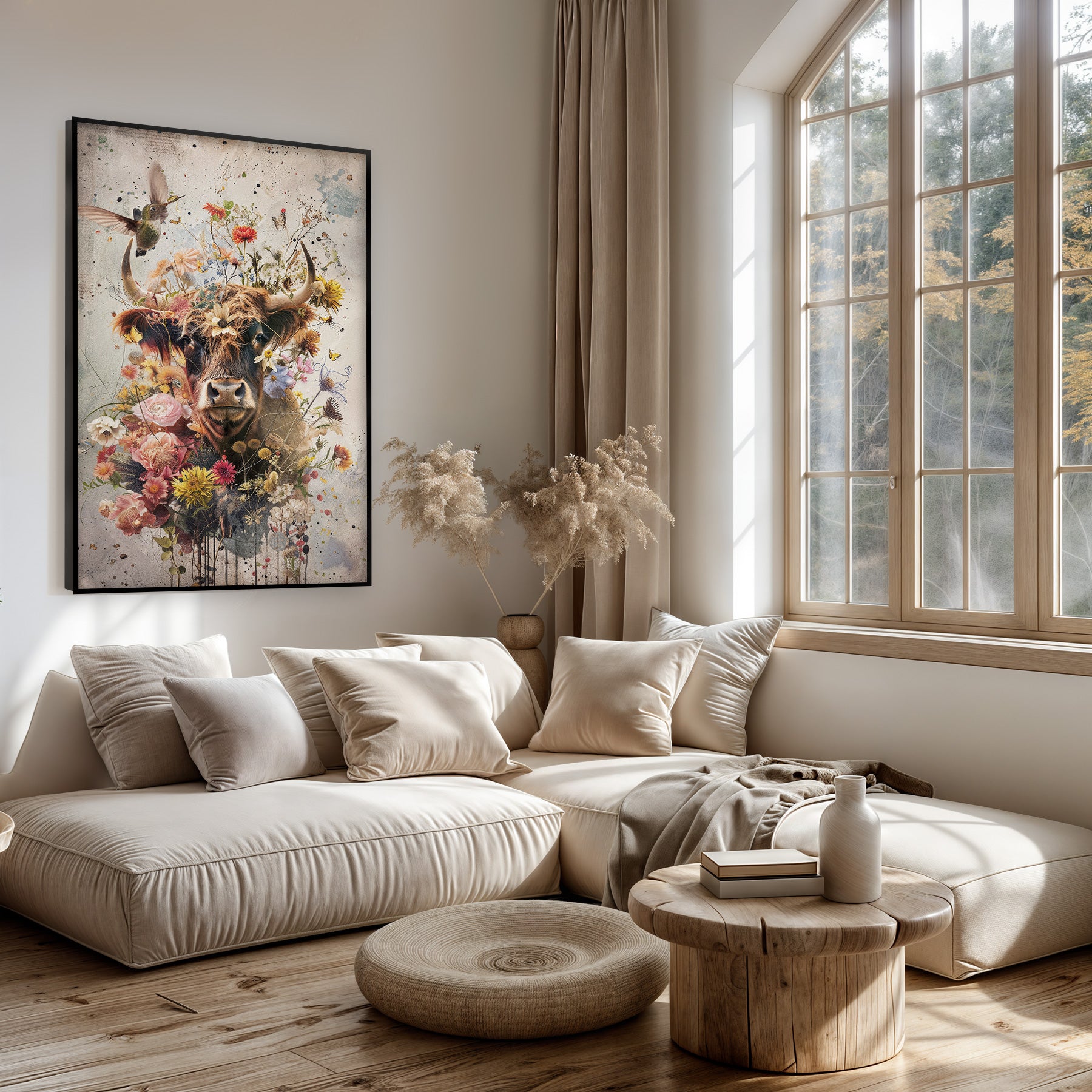 Bloemen Schotse hooglander · Artframe