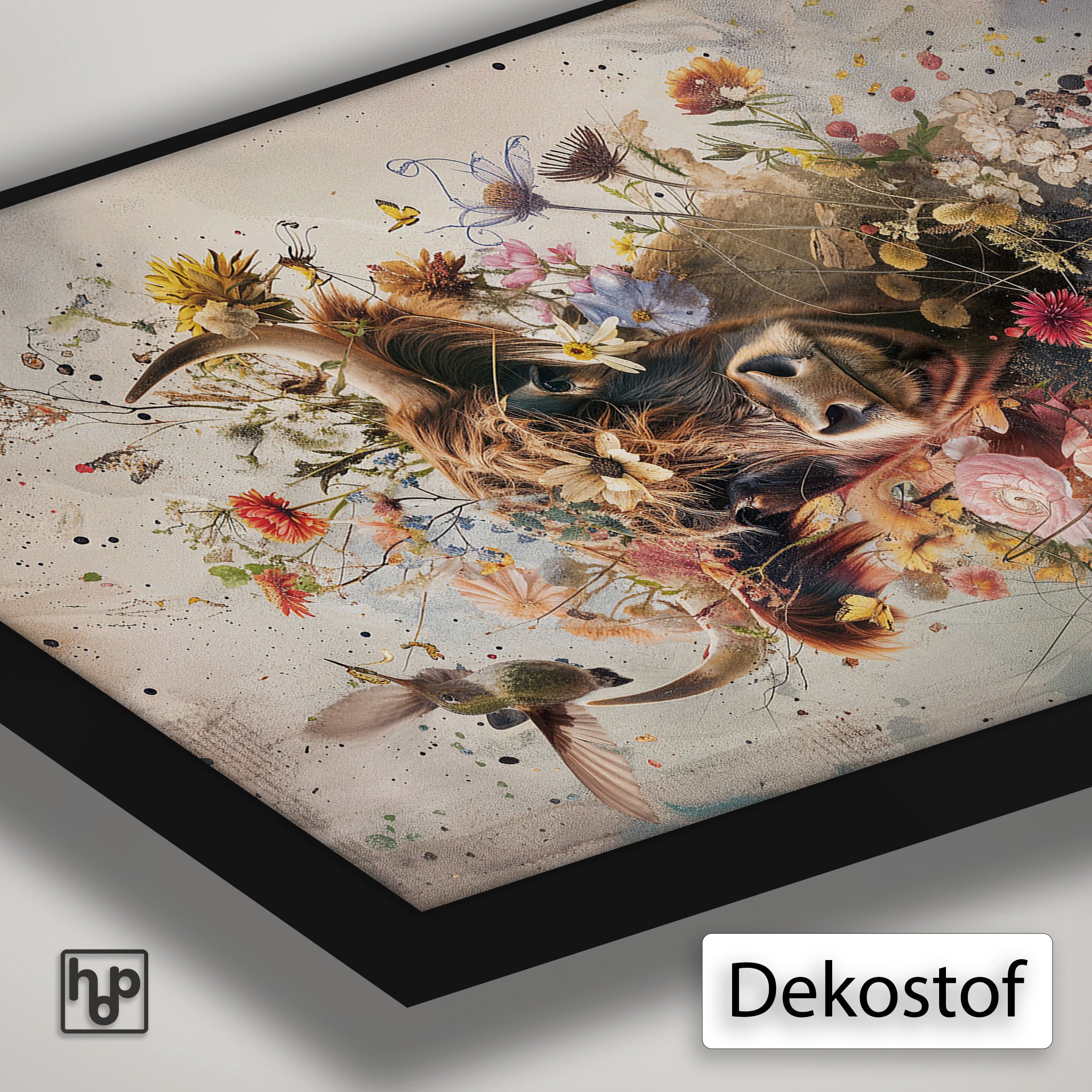 Bloemen Schotse hooglander · Artframe