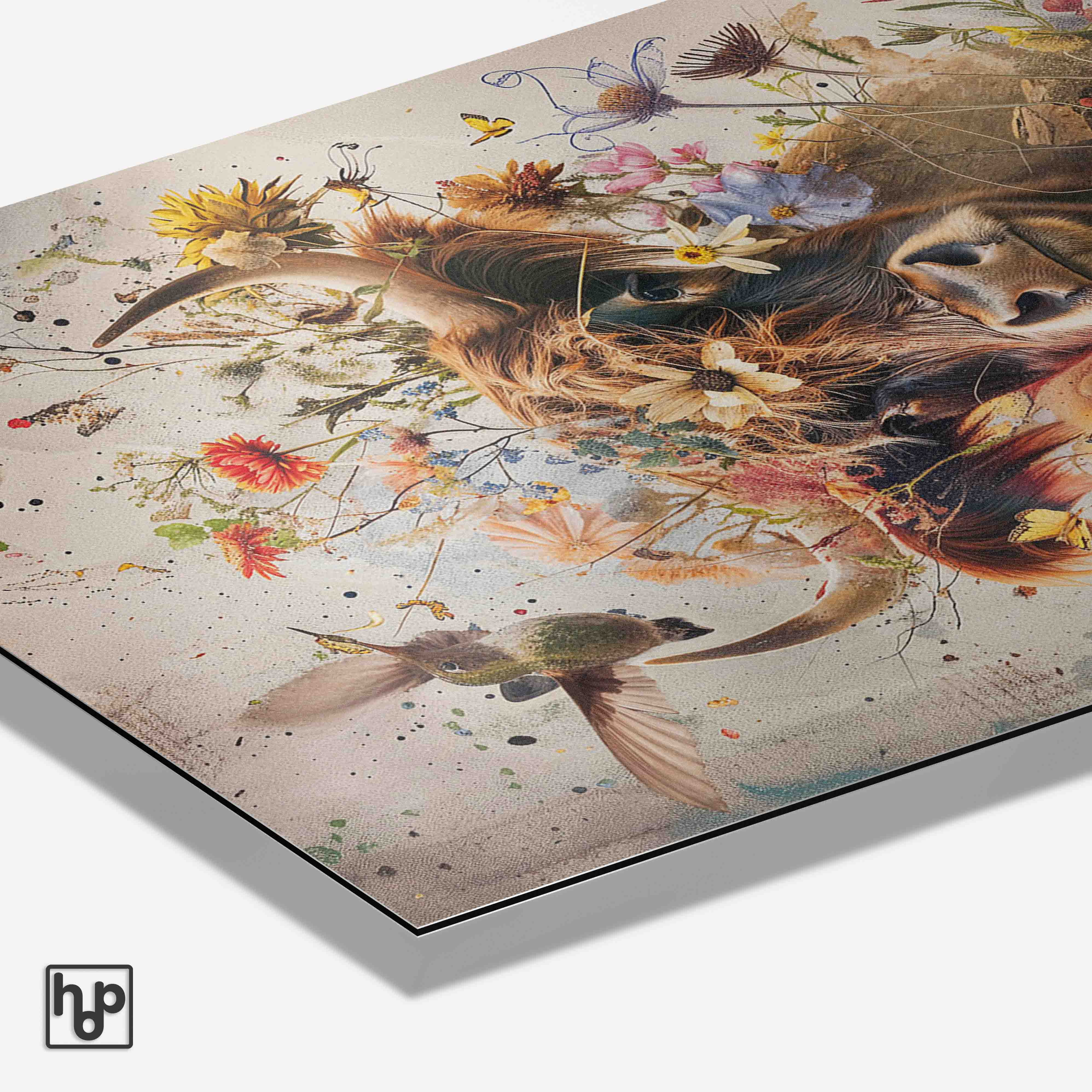 Bloemen Schotse hooglander · Hout