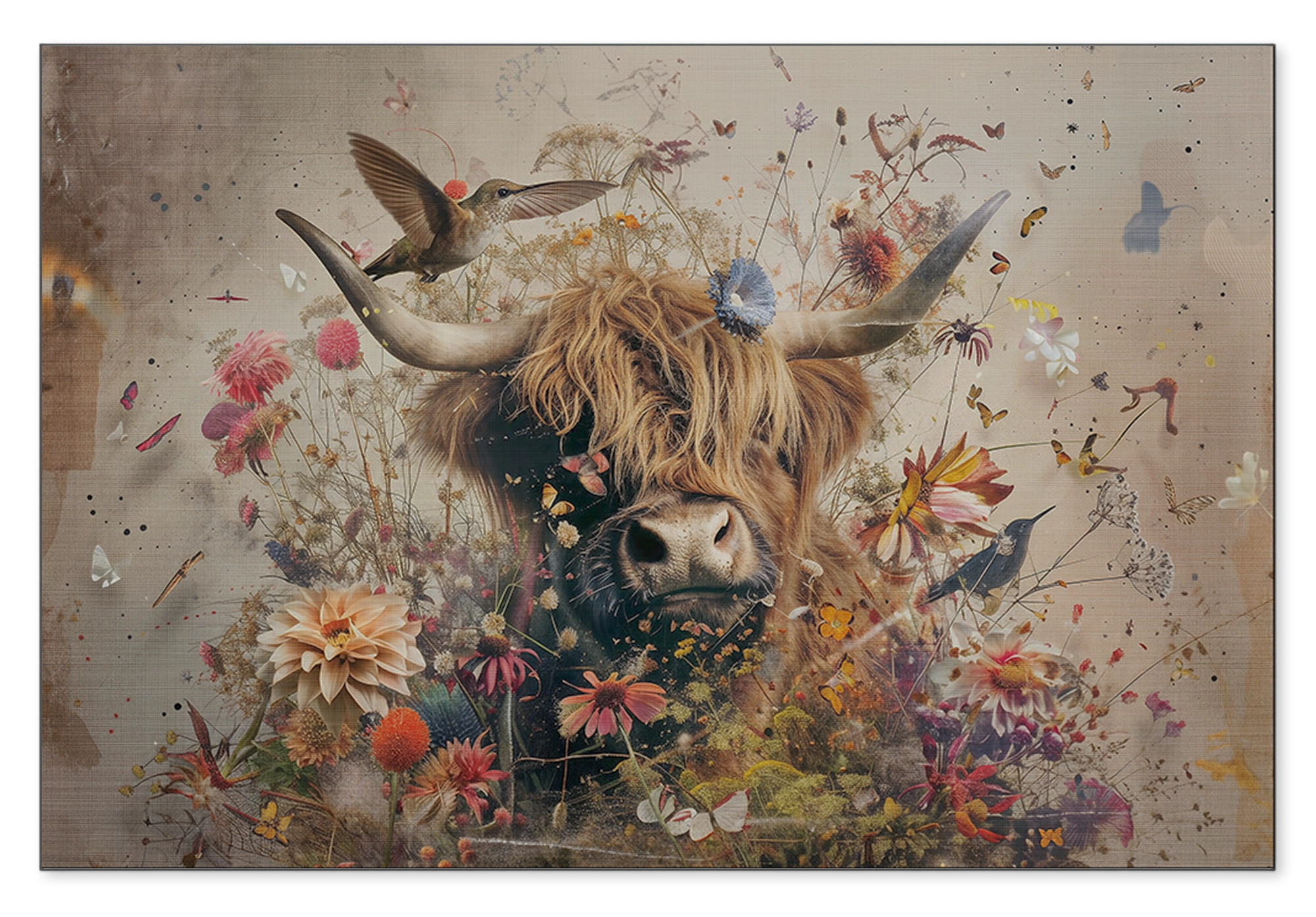 Bloemen Schotse hooglander 2 · Aluminium
