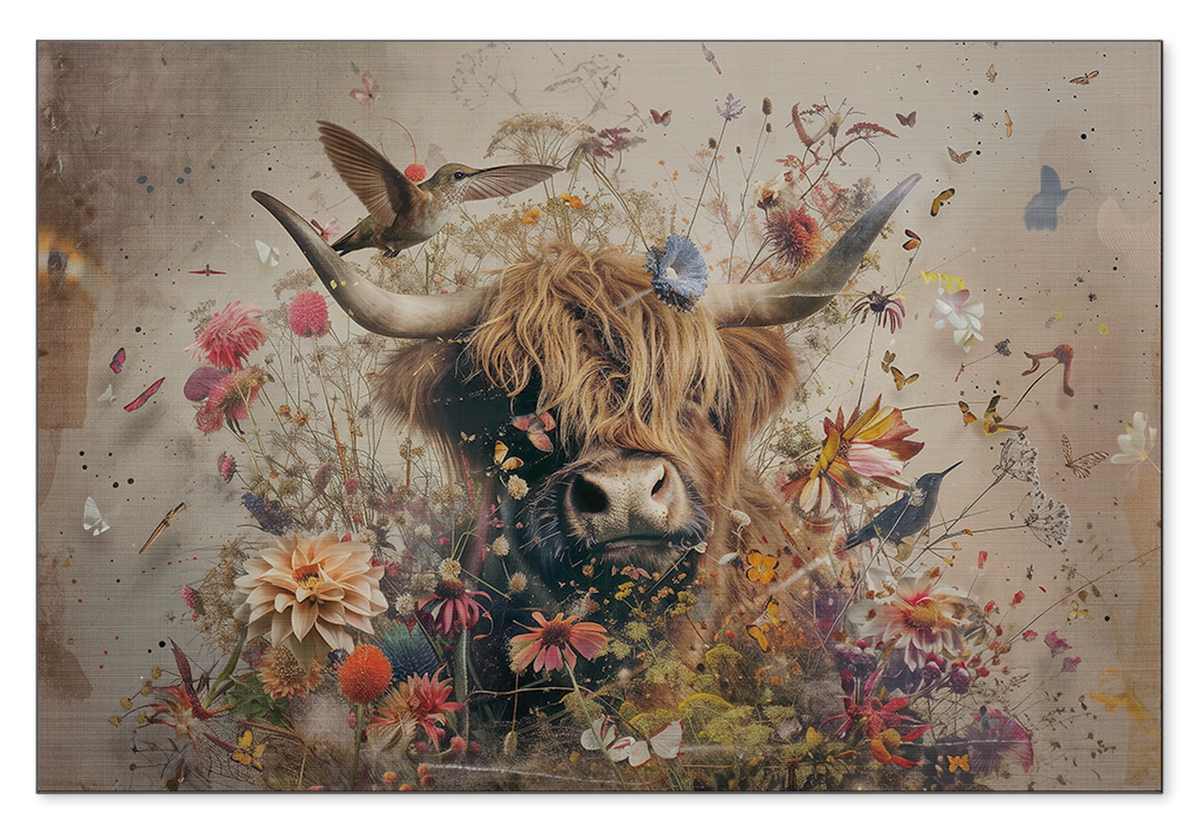 Bloemen Schotse hooglander 2 · Aluminium