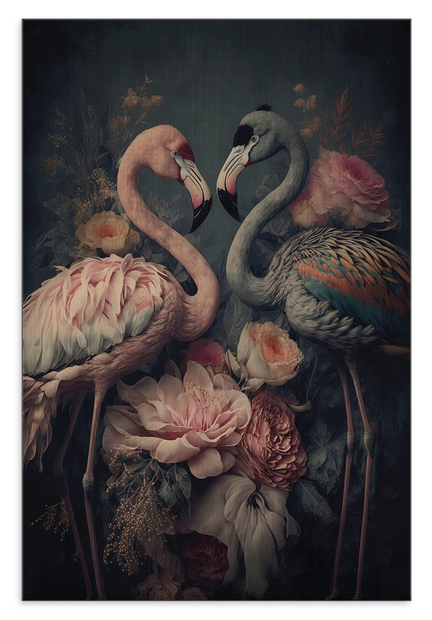 Bloemen Flamingo's · Aluminium – productfoto