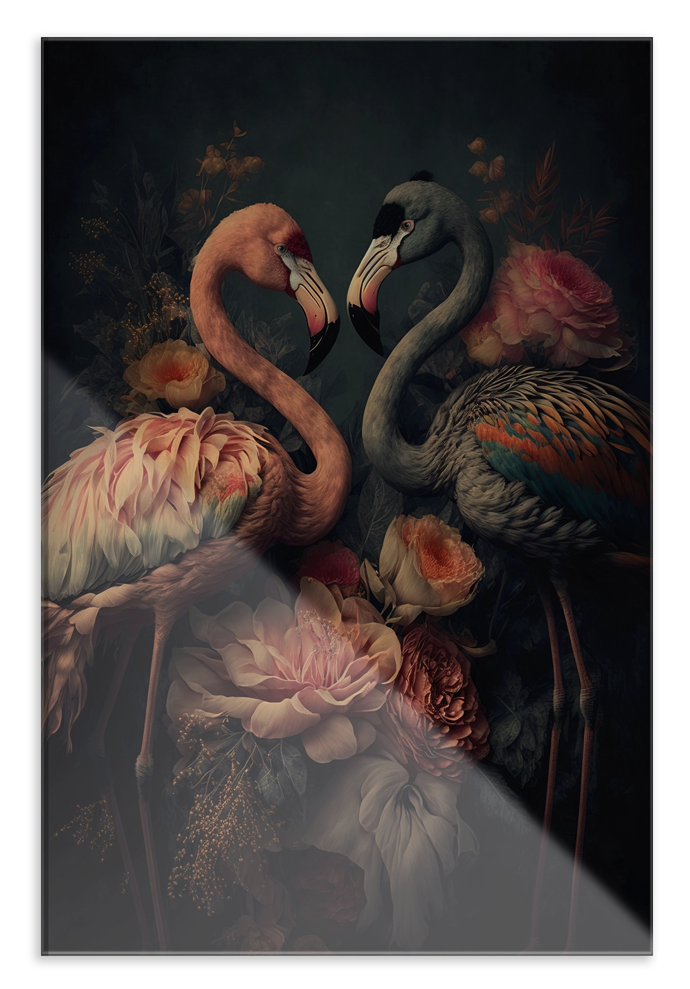 Bloemen Flamingo's · Plexiglas – productfoto